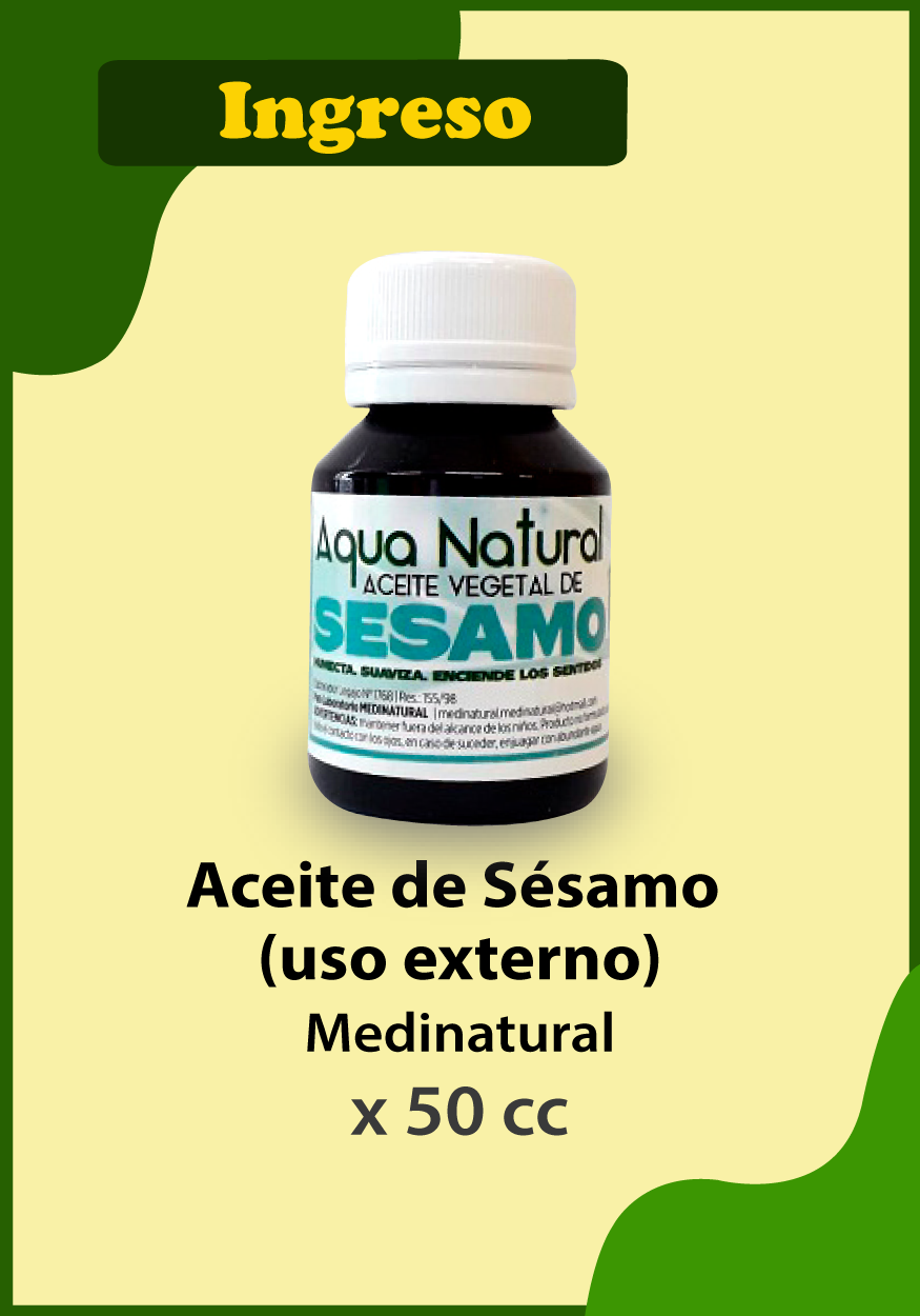 Novedades Productos Medinatural - Aceite de Sesamo (uso externo) X 50 CC